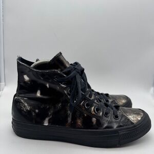 Converse Chuck Taylor All Star High Top Women's Shoes Black Metallic Distressed